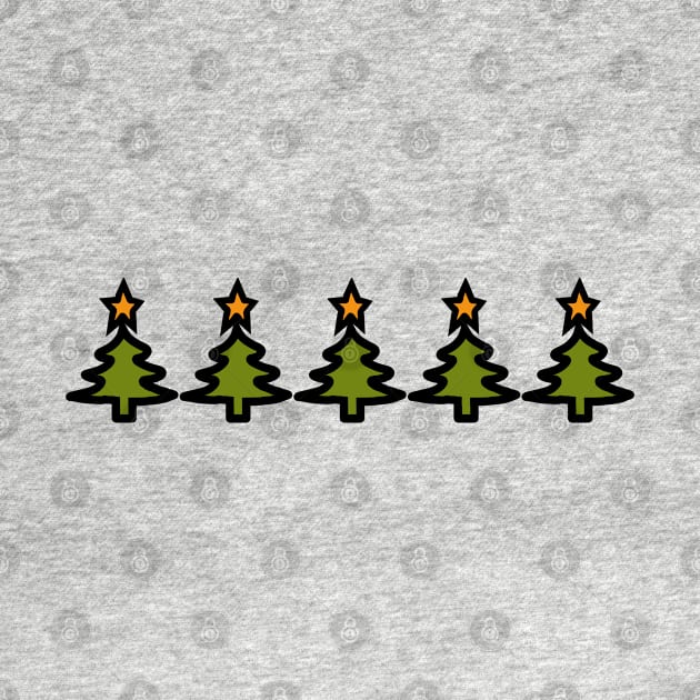 Five Minimal Christmas Trees by ellenhenryart